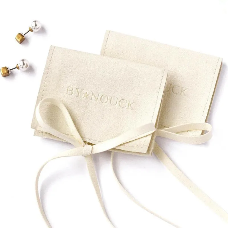 Fashion Button Flat Packaging Jewelry Pouch Small Blue Pink Pocket Envelope Velvet Jewelry Bag