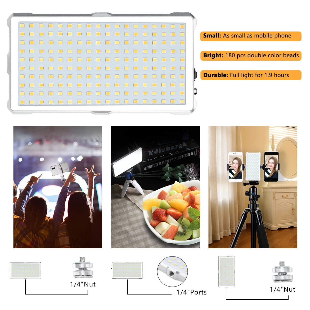 LituFoto F18 Professional Camera Light Bi-color Video Light with OLED Display 3200-5600K for Shooting  Photography