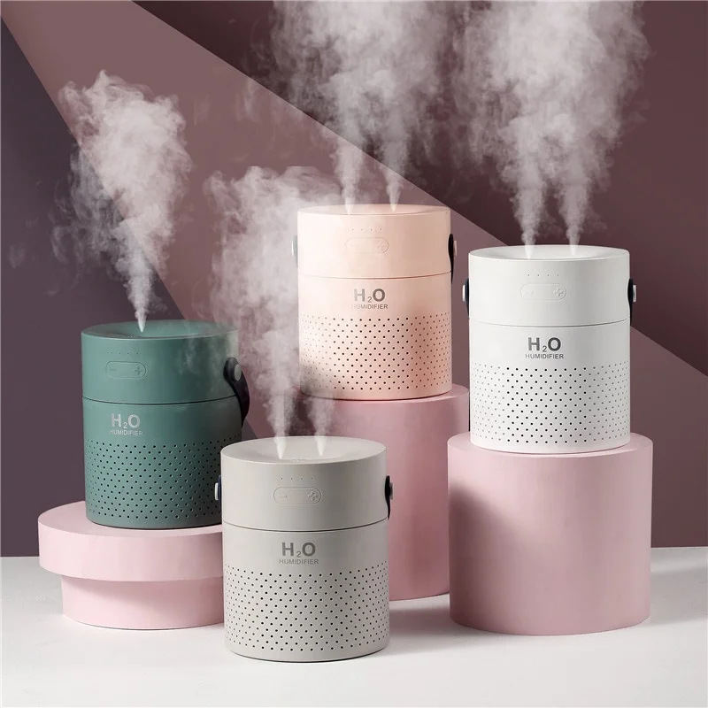 Новый дизайн 1.1L двойной спрей охладитель воздуха Mist ультразвуковой увлажнитель с 4000 мА/ч