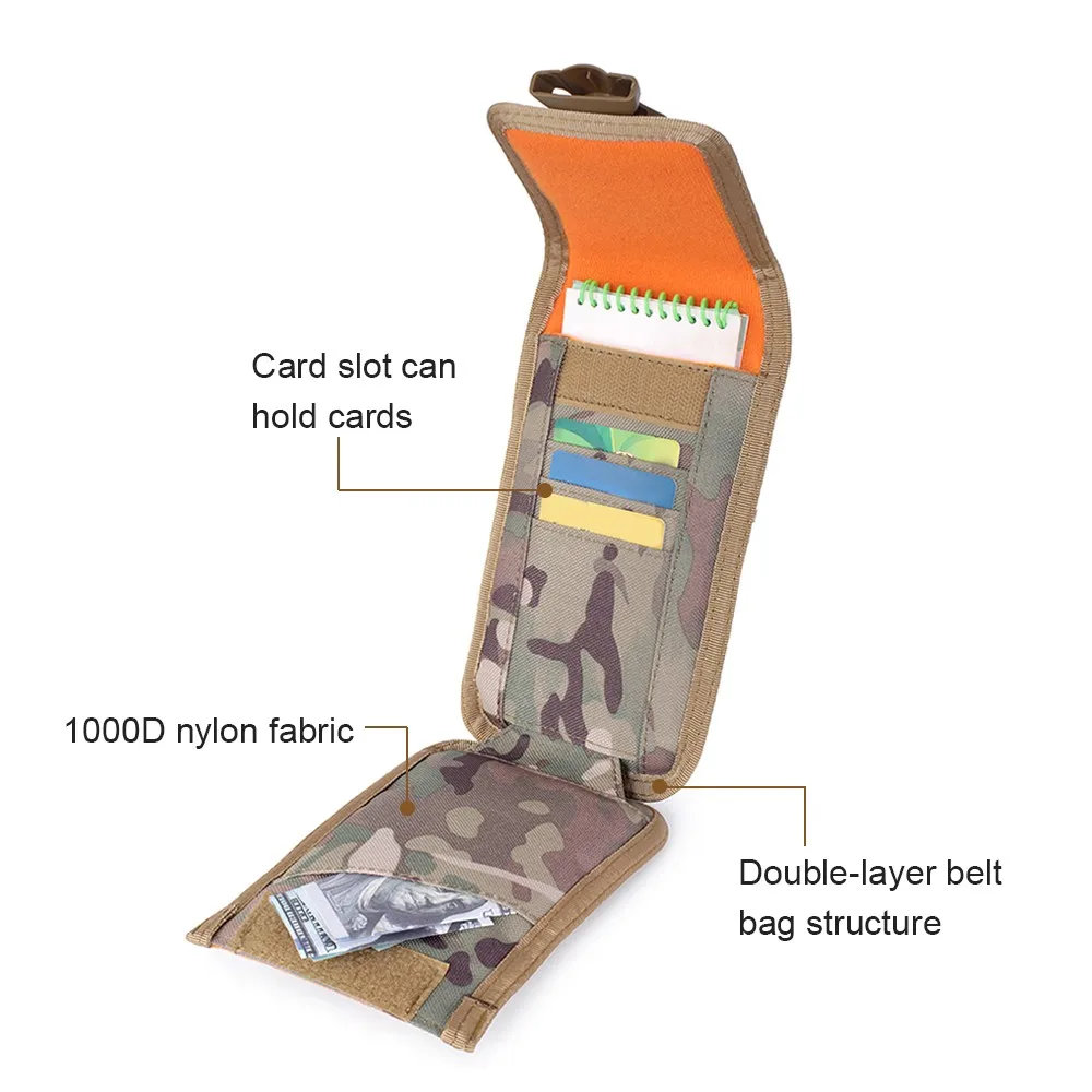 Tactical double layer phone pouch with compass buckle tactical belt Pouch molle outdoor small phone bag