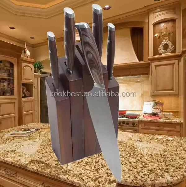 2024 Recommended Product 2 Piece Family Utility Cookbest 5pcs stainless steel knife set kitchen knives set with wooden block