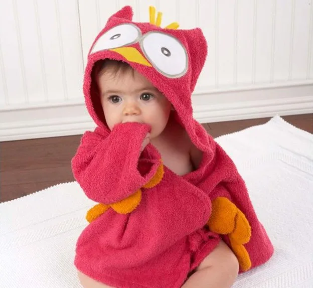 European and American Toddler cartoon boy bathrobe kids soft cotton shark hooded bathrobe baby home clothing