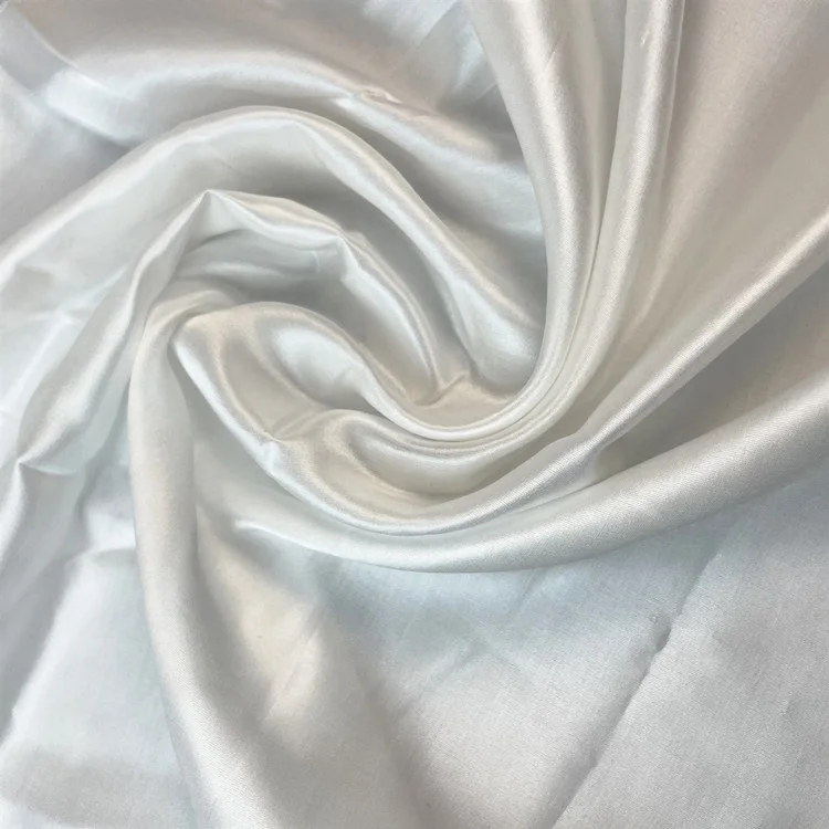 Natural white mulberry silk fabric 18mm silk rayon satin  silk blend satin fabric