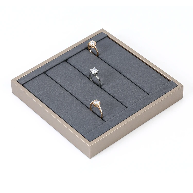 Luxury Custom leather jewelry display props wholesale necklace bracelet ring window jewellery display set