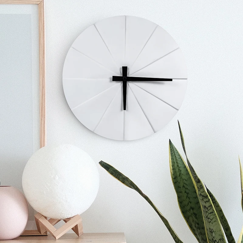 Cheap price customized round matte white porcelain wall clock art craft design nordic style wall clock