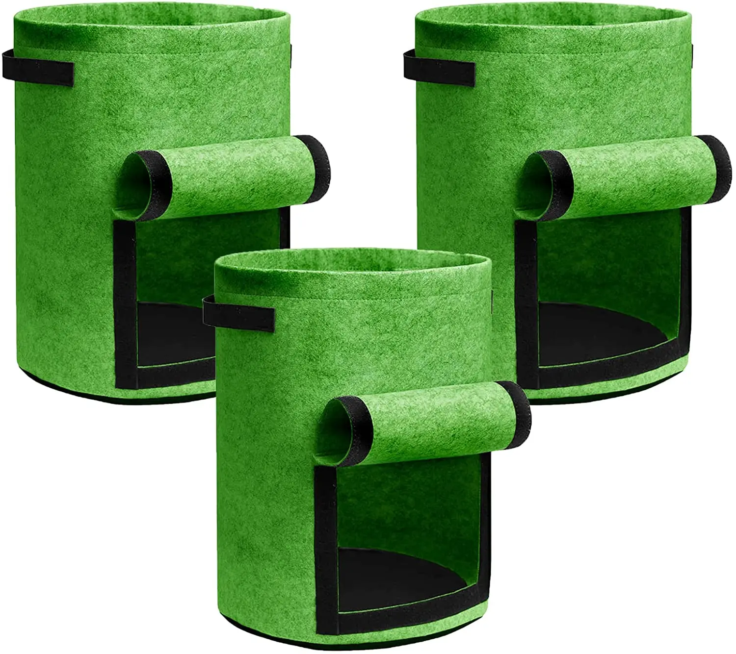 Recycled fabric plant nursery bag garden planting potato planter bag round felt growing containers bags with handles