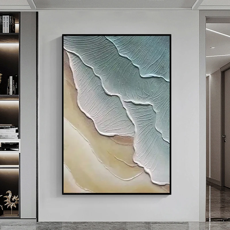 Pop Art Extra Large Home Decor Handpainted Canvas work Modern Ocean Relief Painting Abstract Wall