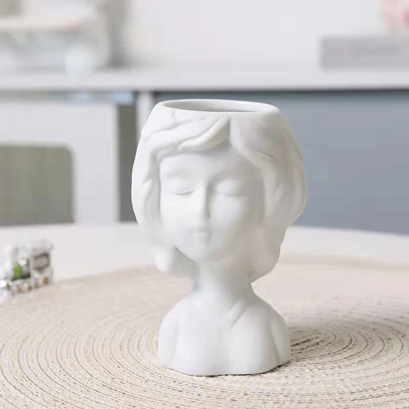 Новая красивая прекрасная статуя бюста для девушки белая керамическая ваза цветов/сухих/домашних украшений украшение