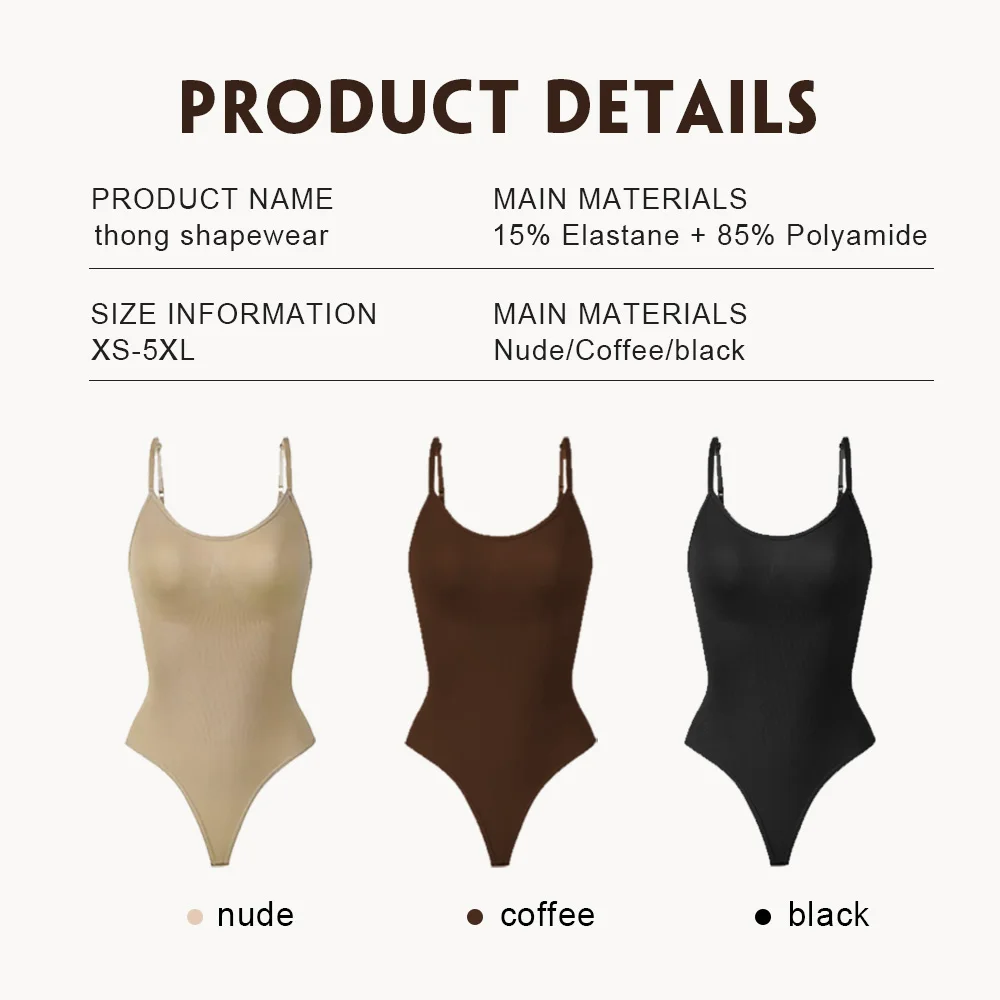 Thong Bodysuits Women Tummy Control Bodysuit Full Bust Shaping Seamless Body Shaper For Women