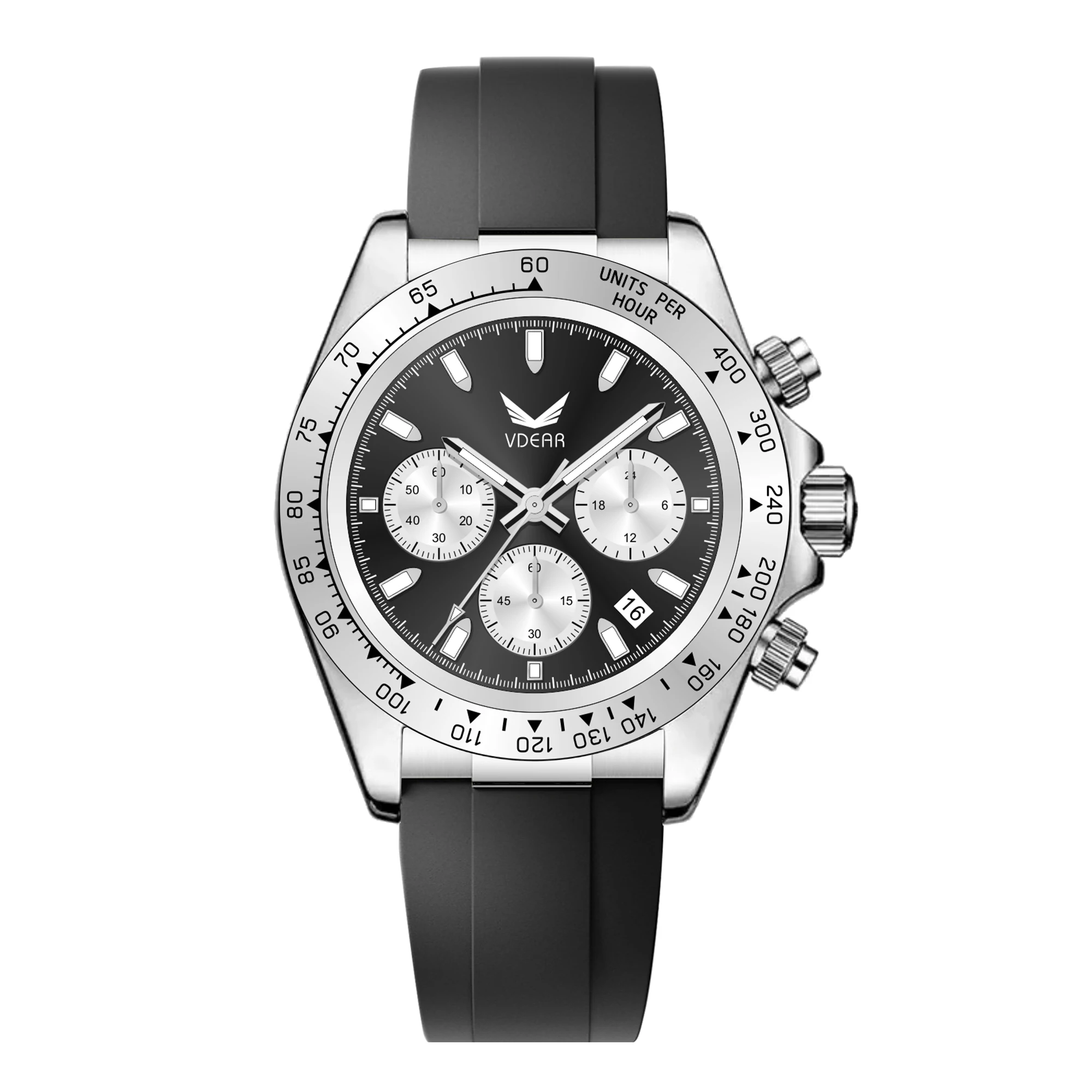 Multifunction Silicone Strap Small Three Circles Watches Private Label New Calendar Luminous Fashion Mens Watch Manufacturers