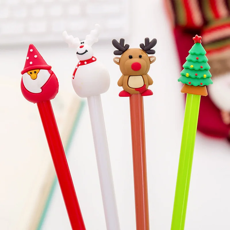 
Wholesale Cute Stationary Creative Students Pen Cartoon Christmas Gel Pen For Christmas Gift 