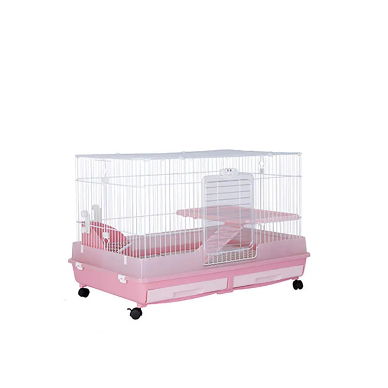 Luxury Fashion Pet Houses of Wheels Indoor Large Cage Small Animals House Metal Rabbit Cage