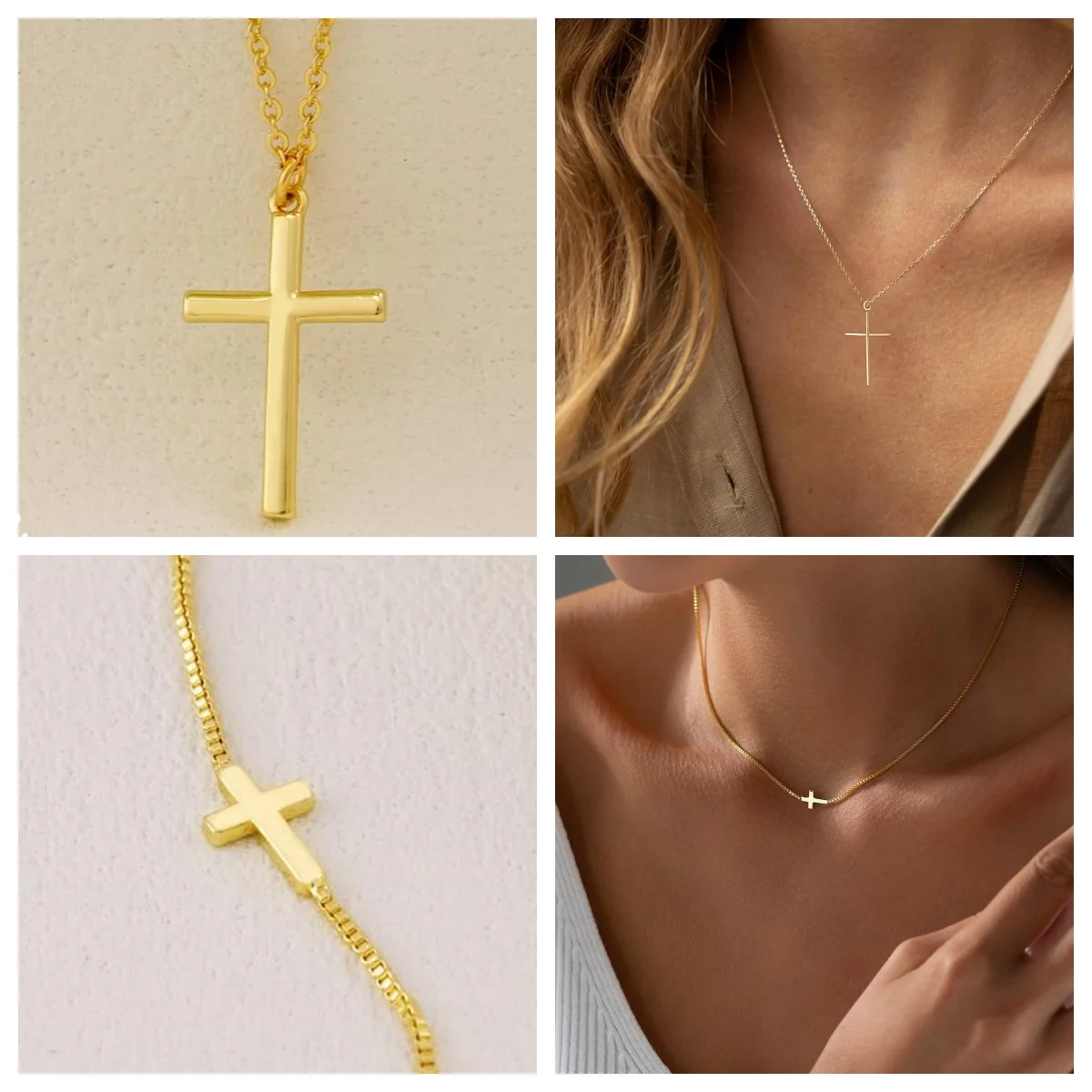 New Fashion Jewelry Necklace Cross Pendant Necklace Jewelry Women 925 Sterling Silver Catholic Cross Gold Coin Necklace Jewelry