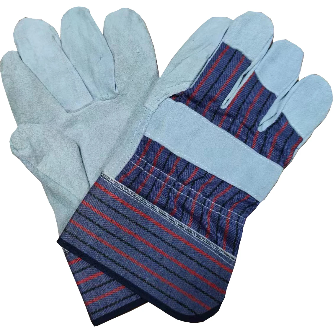 SLG-HD6020-N China hot selling high quality low price Cow split leather full palm work working safe safety gloves