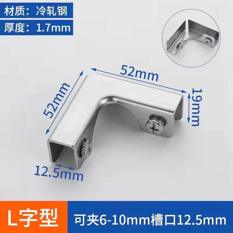 Manufacturer Stainless steel thickened glass clip L/T/cross-type ceramic tile fixed clamp connector for bathroom accessory