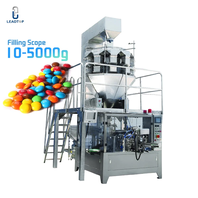 Stand Up Zipper Bubble Gum Sweets Gummy Bear Candy Doypack Pouch Premade Bag Packing Machine