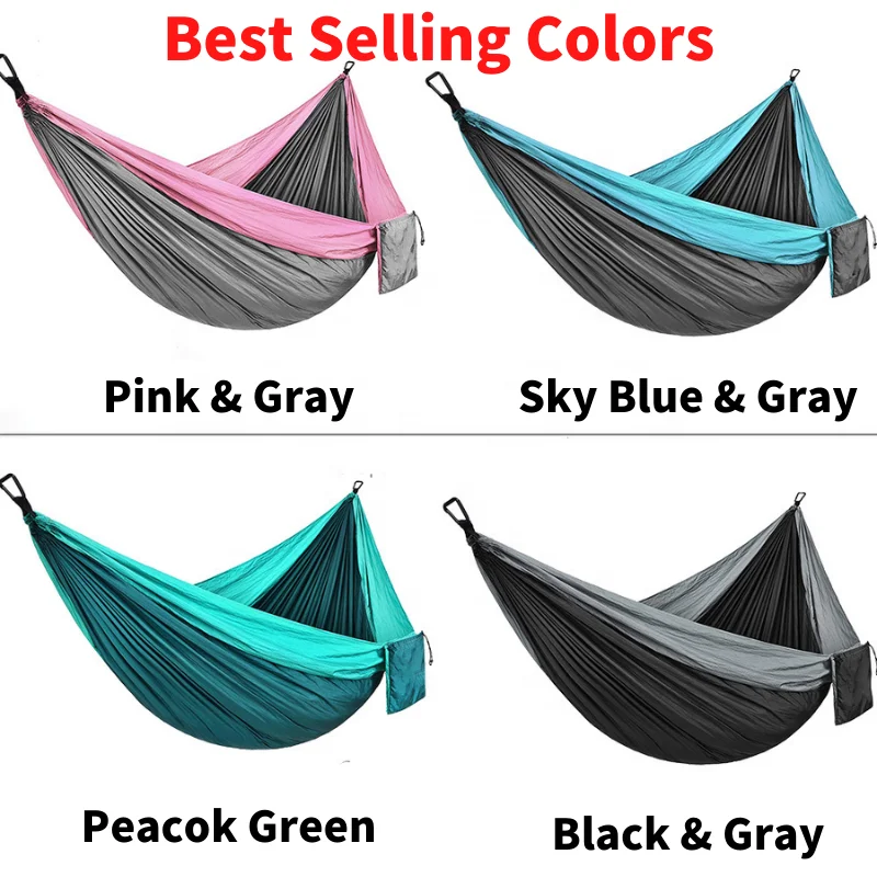 Hot Selling Lightweight Parachute Double Camping Hammock Nylon Swing For Outdoor Hiking Travel