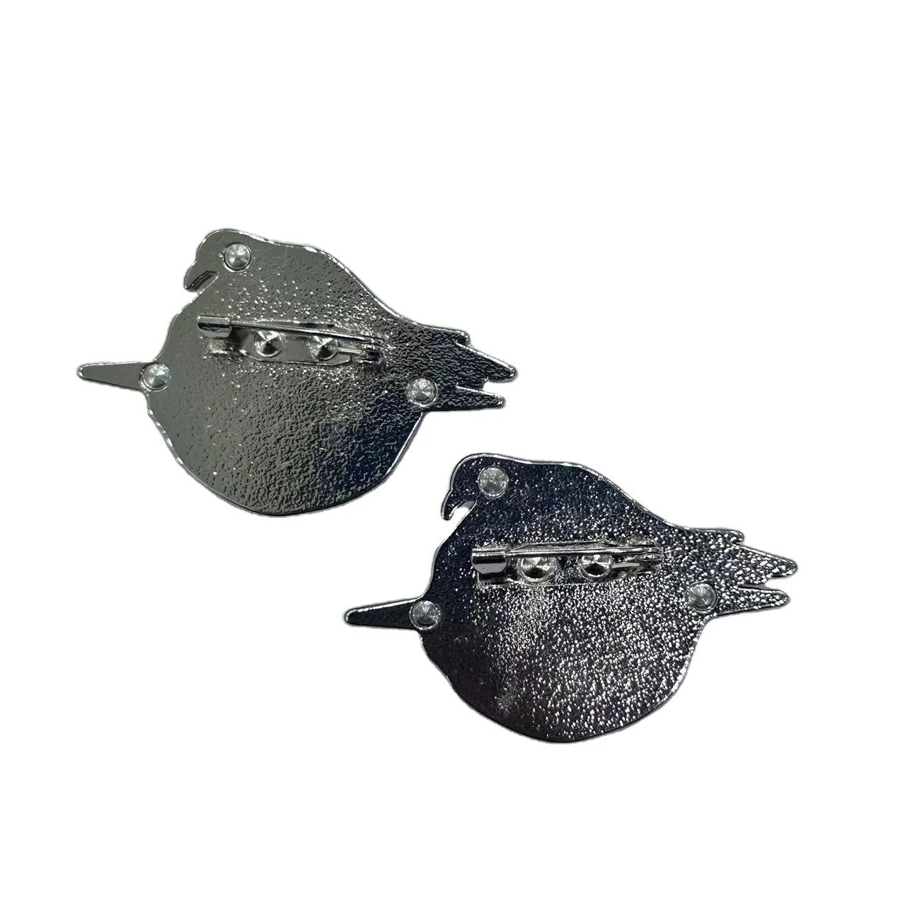 Crow Ruby Metal Brooch Button Badge Customizable 3D Design Magnet Iron Tin Enamel Plating Embroidered Logo Cartoon Rhinestones