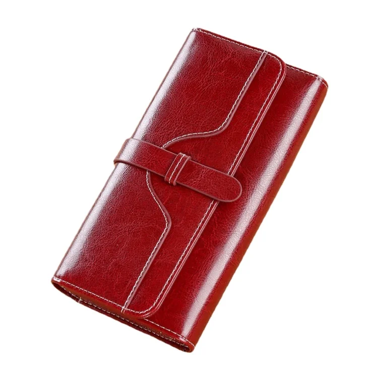 cheap long real leather rfid blocking lady purse women wallet  wholesale