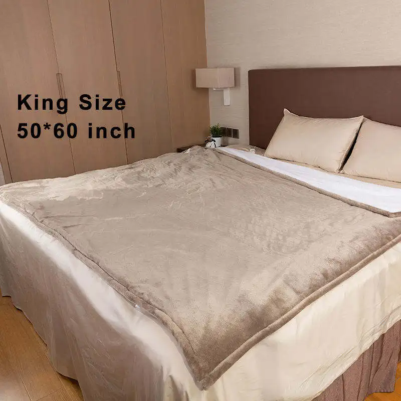 Eco-Friendly 110v Etl Approval Adjustable Temperature Controlled Fleece Heated Throw Electric Blanket