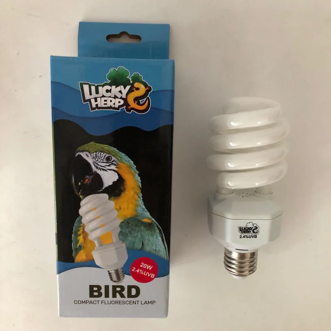 Lucky herp 100V 110V 120V 220V 230V 20w UVB2.4 Spiral Uvb Bird Lamp For Breeding Bird