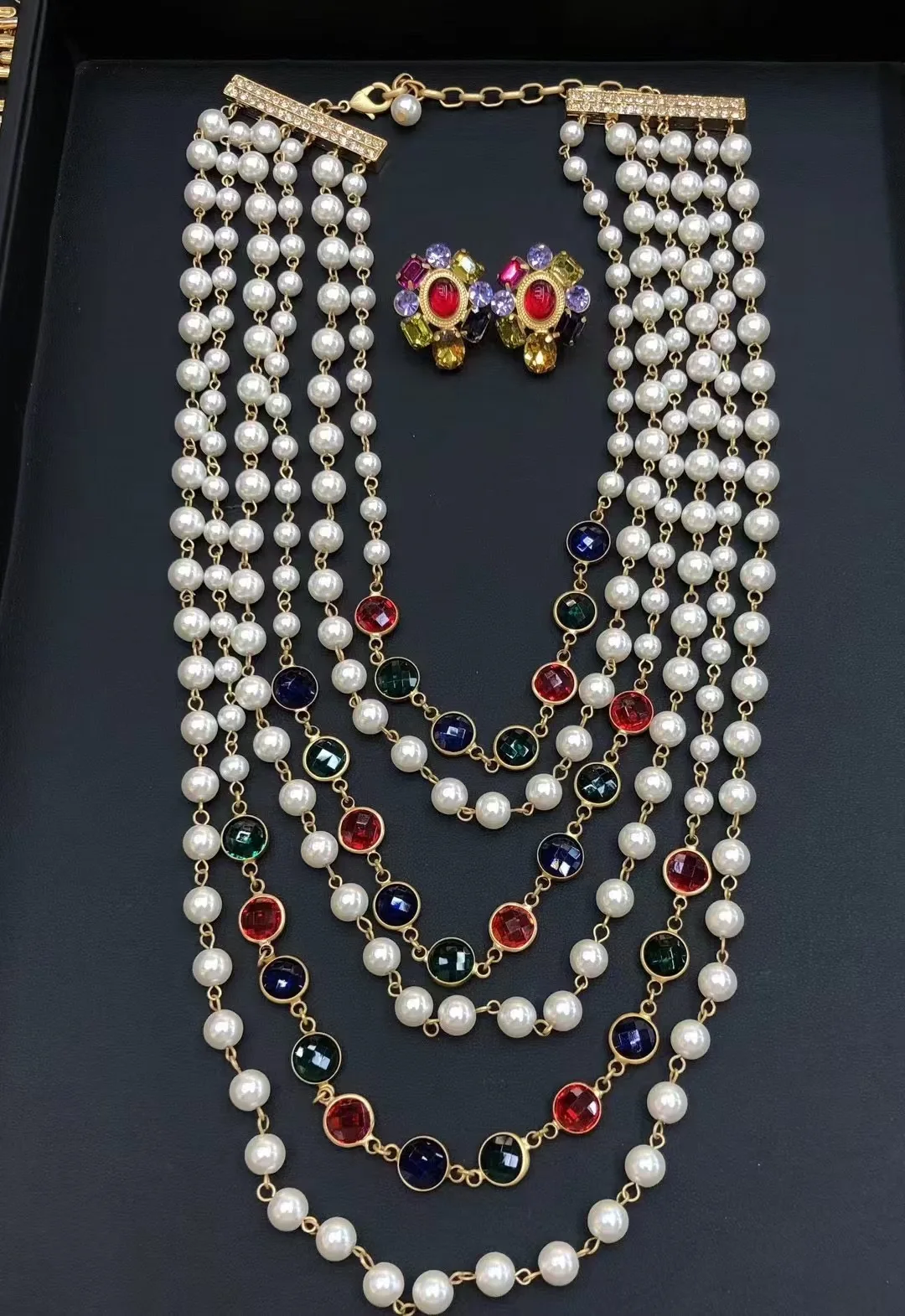 Vintage Silver and Copper Jewelry with Gold and Silver Plating Elegant Necklace and Earring Sets for Wedding Party Anniversary