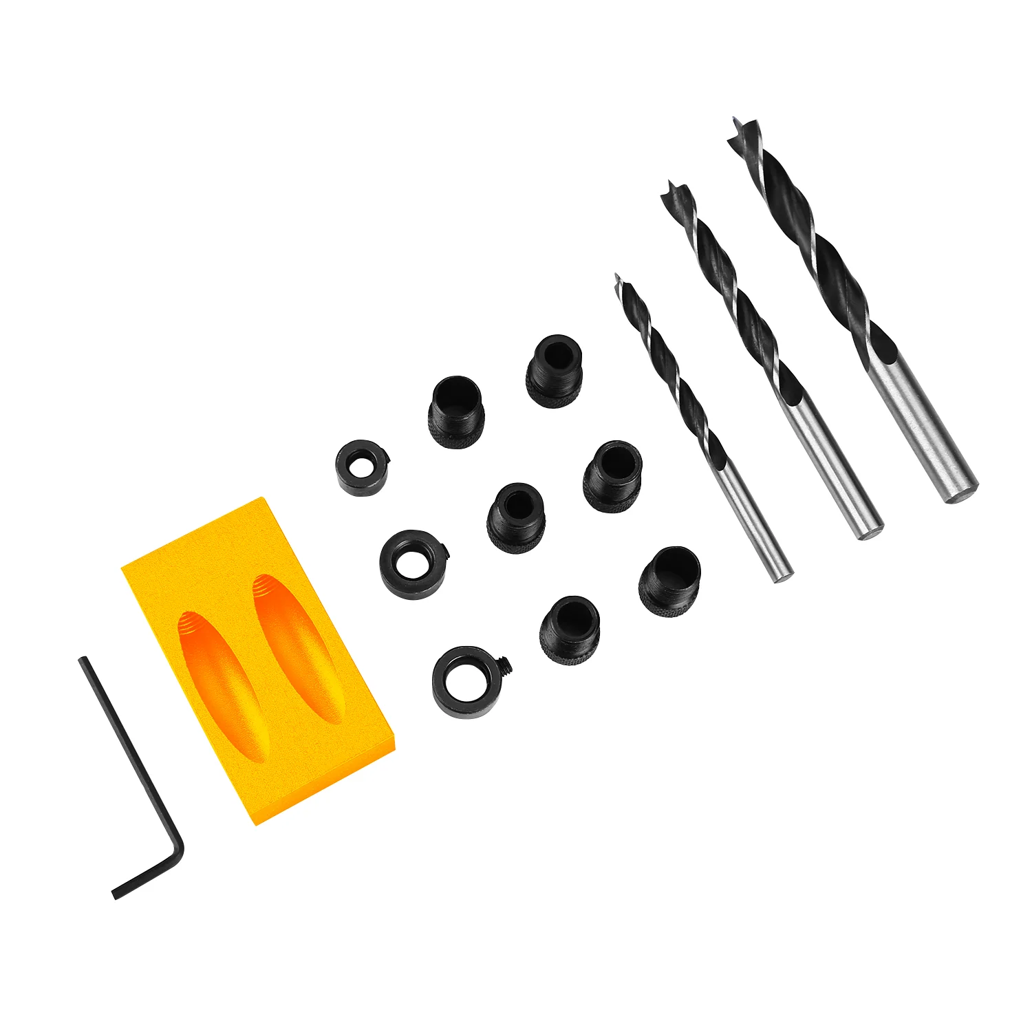 DEKO DKH2008-14 OBLIQUE HOLE LOCATOR TOOL KIT Hand Tools Including Oblique Hole Locator Screw Sleeve Locating Ring Woodworking