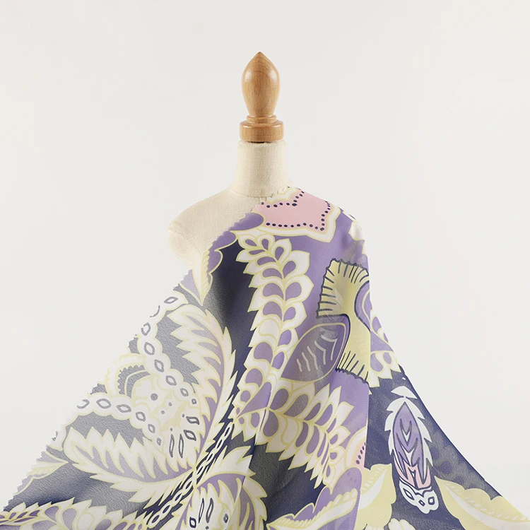 Wholesale vintage flowers print skin friendly shirt material chiffon woven fabric