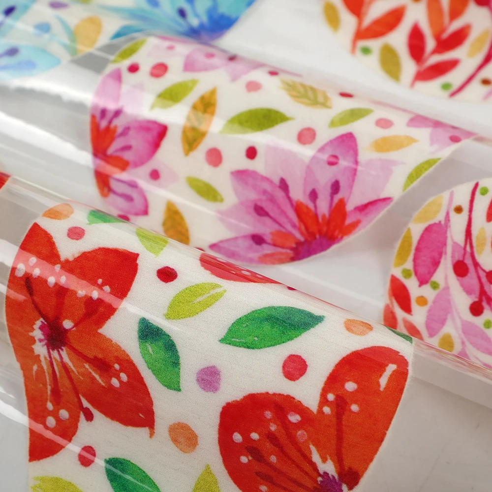 Hot sale custom digital printing floral design on 100%TPU clear vinyl fabric for bag making