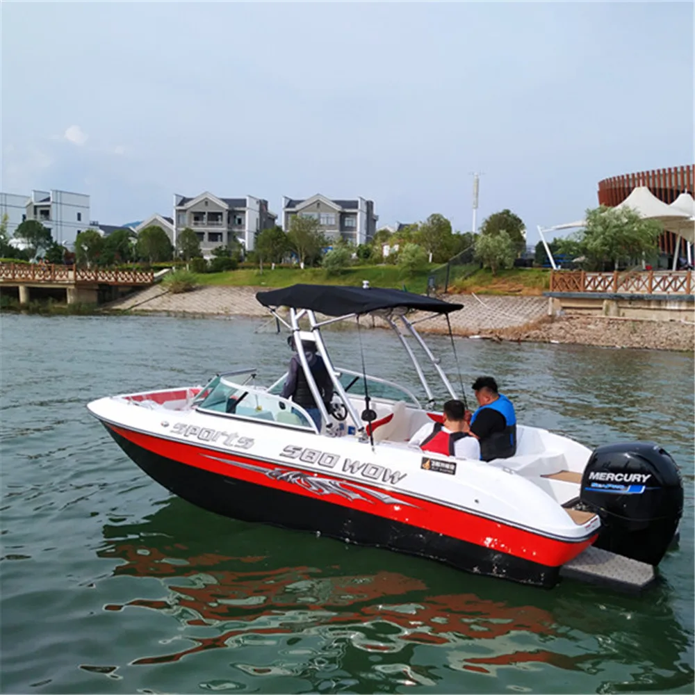 New design speed boat yacht fiberglass fishing boat with outboard engine