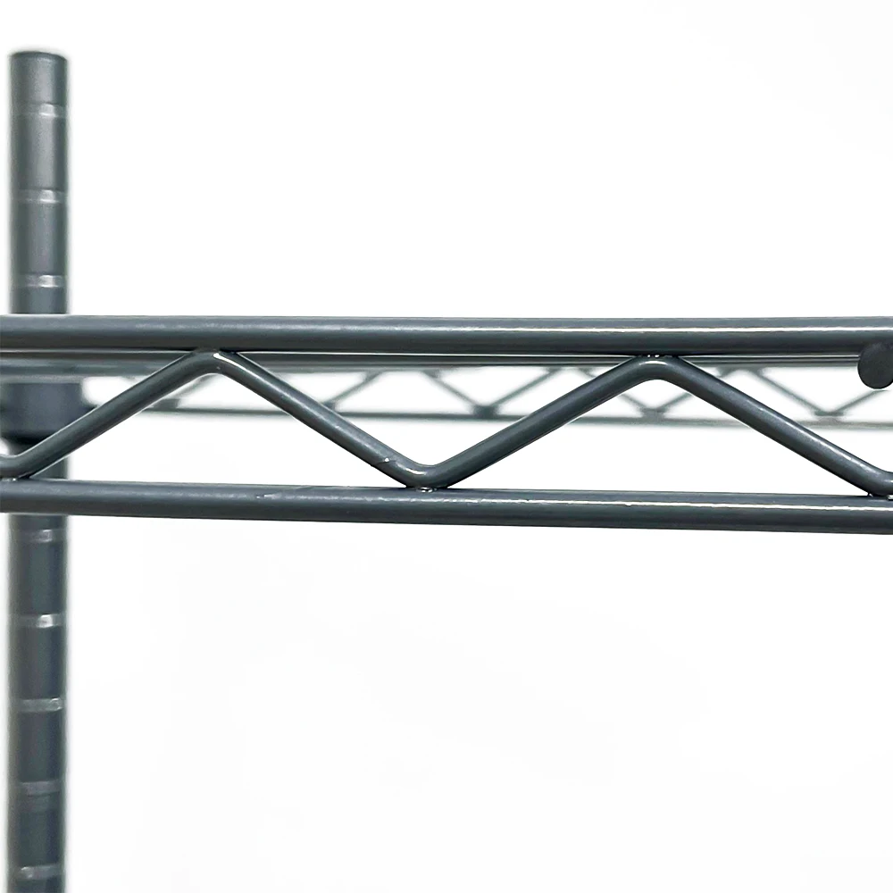 Multi-Tier Metal Kitchen Foldable Storage Rack with Adjustable Plastic Feet