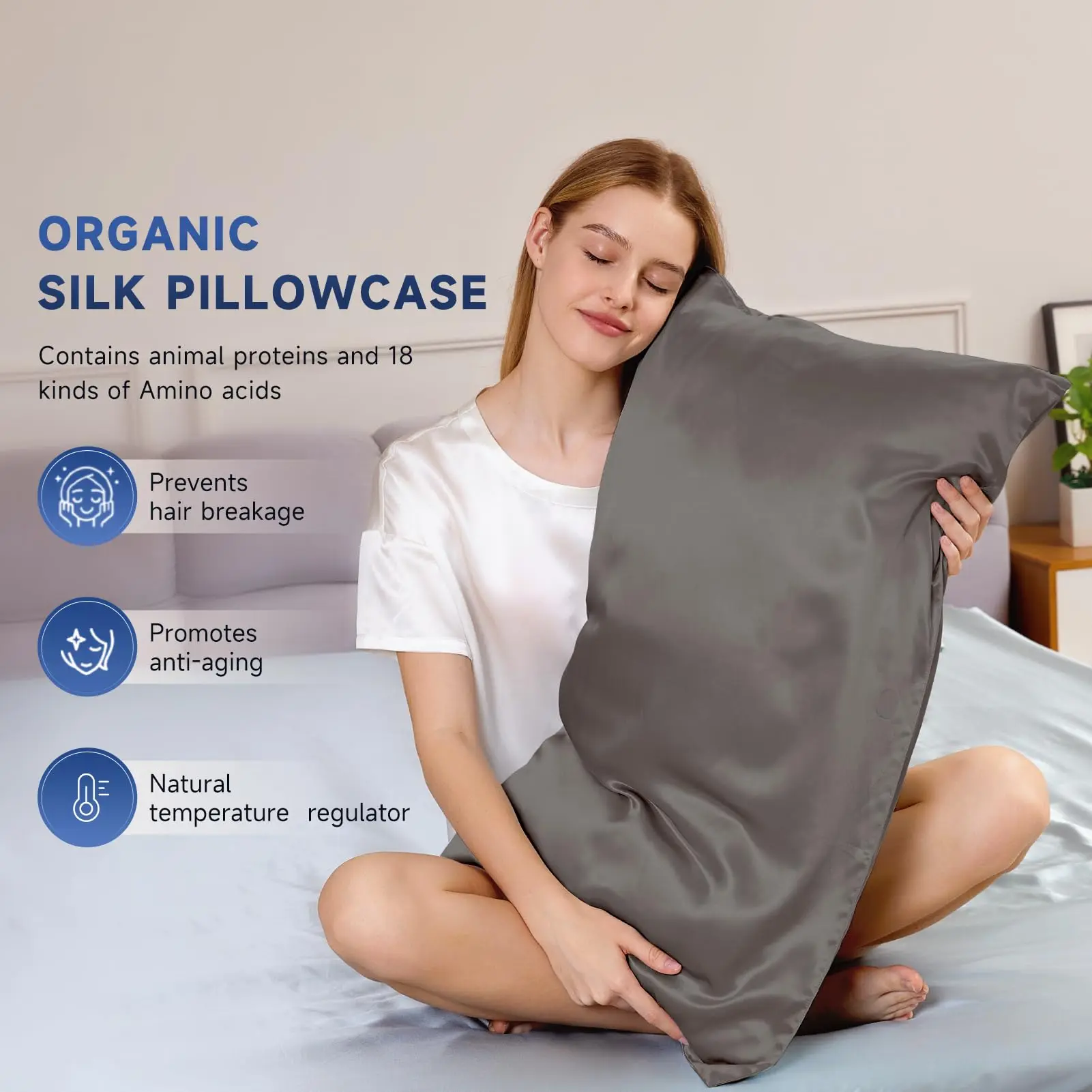 Taihu Snow Silk 25 Momme 100% Mulberry 6A Grade Silk Pillowcase With Gift Box For Hair And Skin