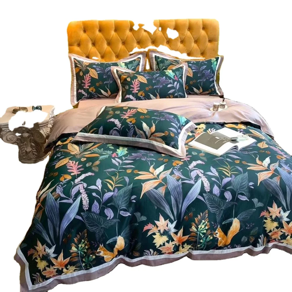 2020 хит продаж, 100% расчесанный хлопок, пододеяльник с роторным принтом, простыня, подушка/подушка, флаг великобритании, комплект 3d постельного белья