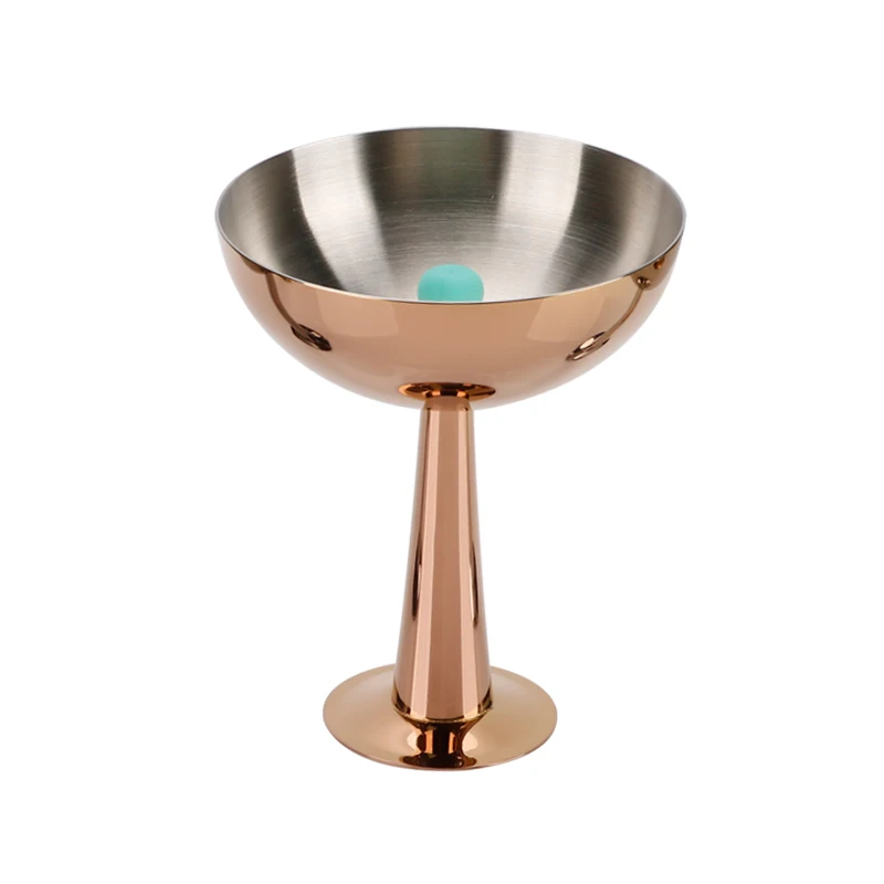 Custom Cheapest Cocktail Stainless Steel Wine Cocktail Glasses Drinking Coffee Tea Glass Cup