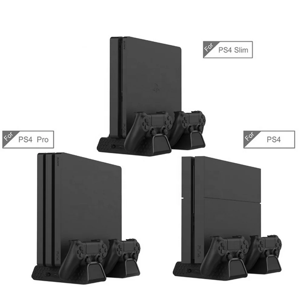 DOBE TP4-882 for PS4 / SLIM / PRO Multi-Function Console stand with cooling fan and charging dock and disc stand