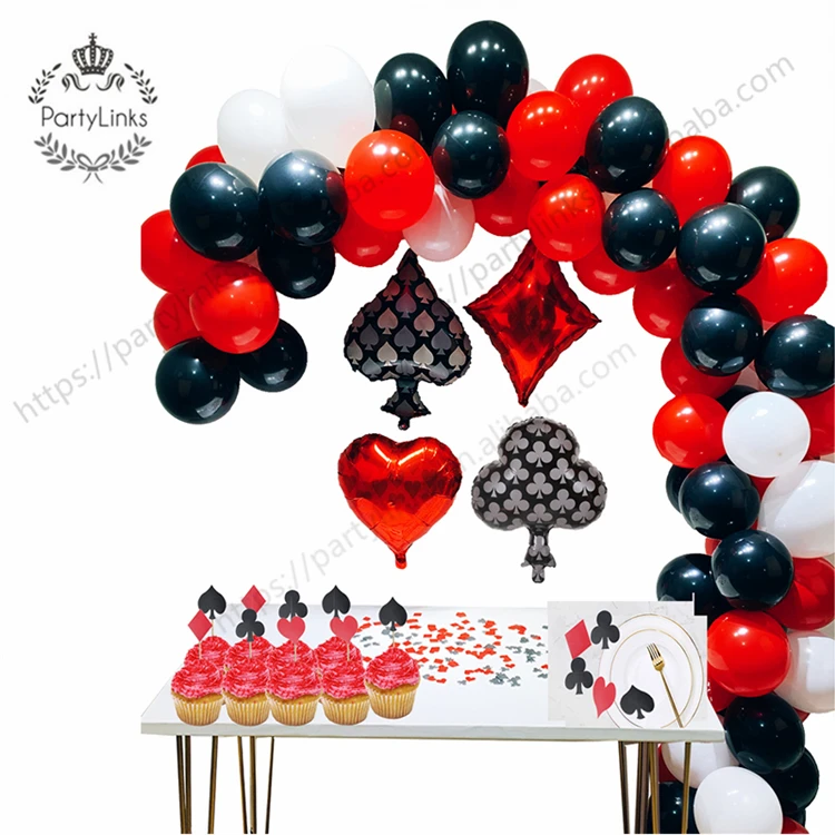 87pcs Casino Party Decoration Supplies Set Casino Balloons Latex Poker Las Vegas Themed Parties birthday party decorations adult