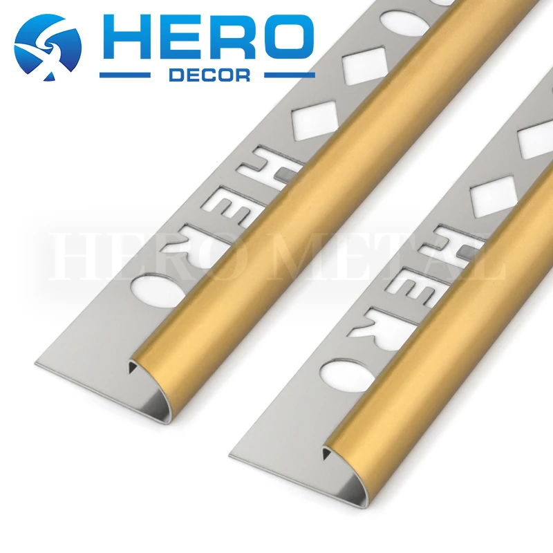 Tile Trims Factory Customized Polished Round Quarter Shape Metal Stainless Steel Tile Trim Strip For Wall and Ceiling Decoration