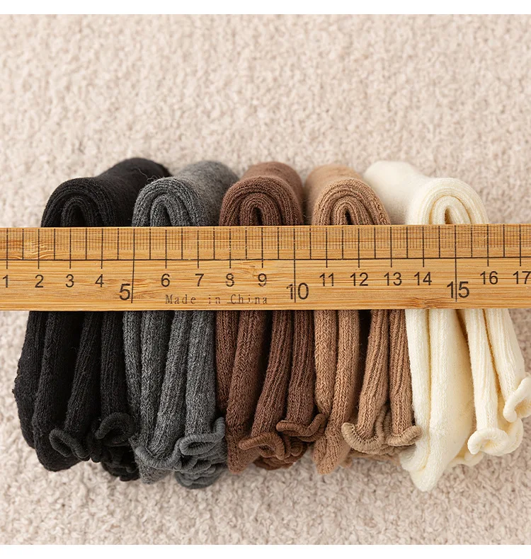 Winter Thick Loop Towel Kids Socks For Girl Boy Cotton Socks  With Weave Edge Korea Style Socks Mono Color