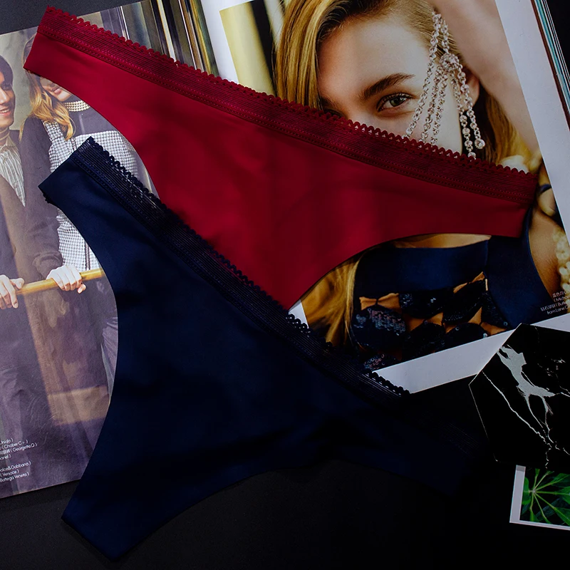 Girls Mini Open Silk Seamless Thong Panties Underwear