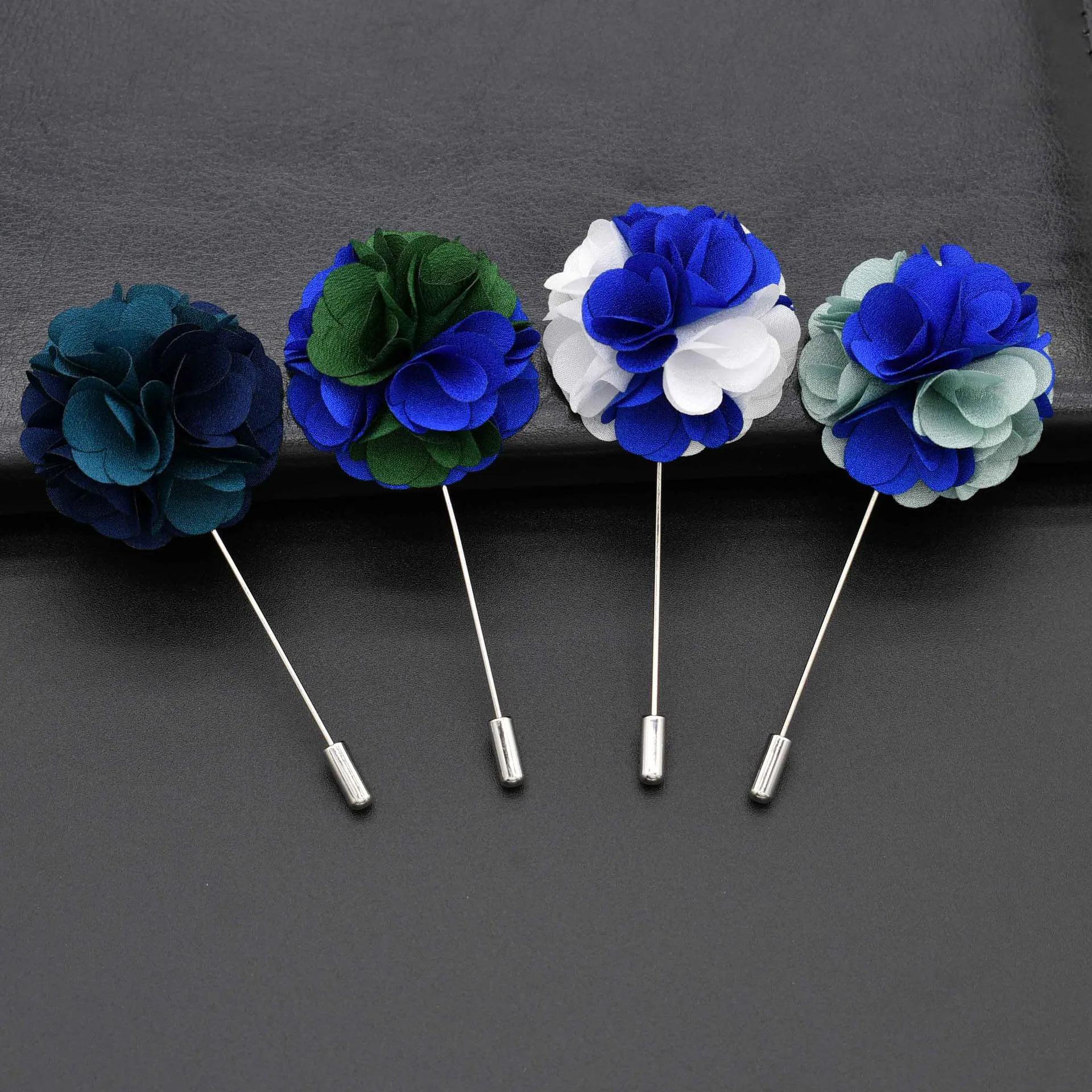 Best Selling Promotional Flower Lapel Pins Mens Brooch Silk Flower Pin In Various Color