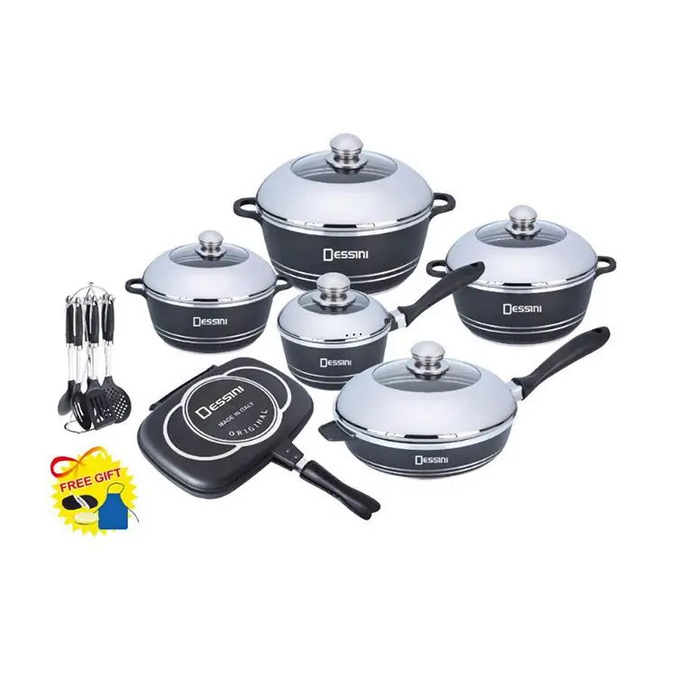 23pcs Big Cooking Pots Aluminum Sets Non Stick Pot Pan Aluminum Cookware Sets