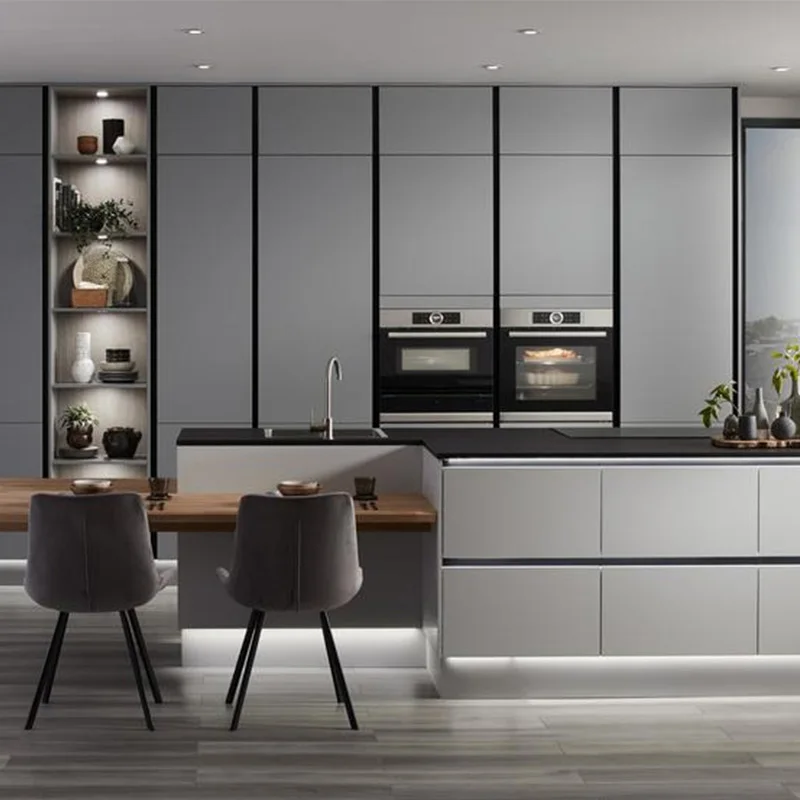 Luxury kitchen cabinet modern design professional wholesale matte kitchen cupboards cabinet