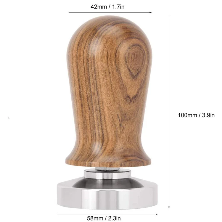 Coffee tamper maker with tamped stainless steel base wood handle coffee maker accessories