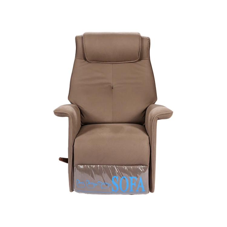 Narrow armrest design Brown Push Back Manual Recliner Chair Recliner Sofa With Wooden Handle