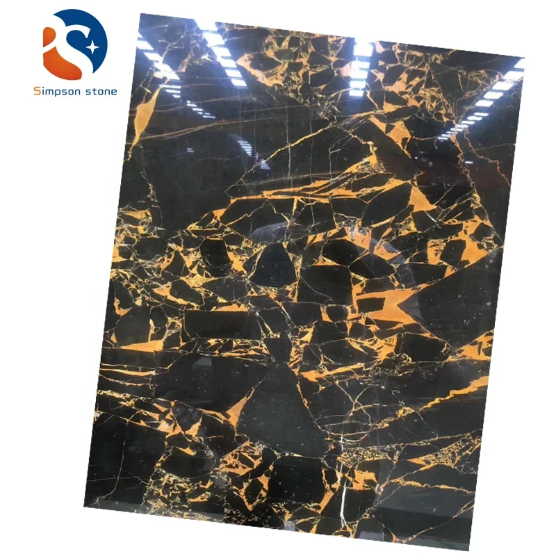 Горячая распродажа! Китайский золотистый мрамор Portoro черные и золотистые мраморы