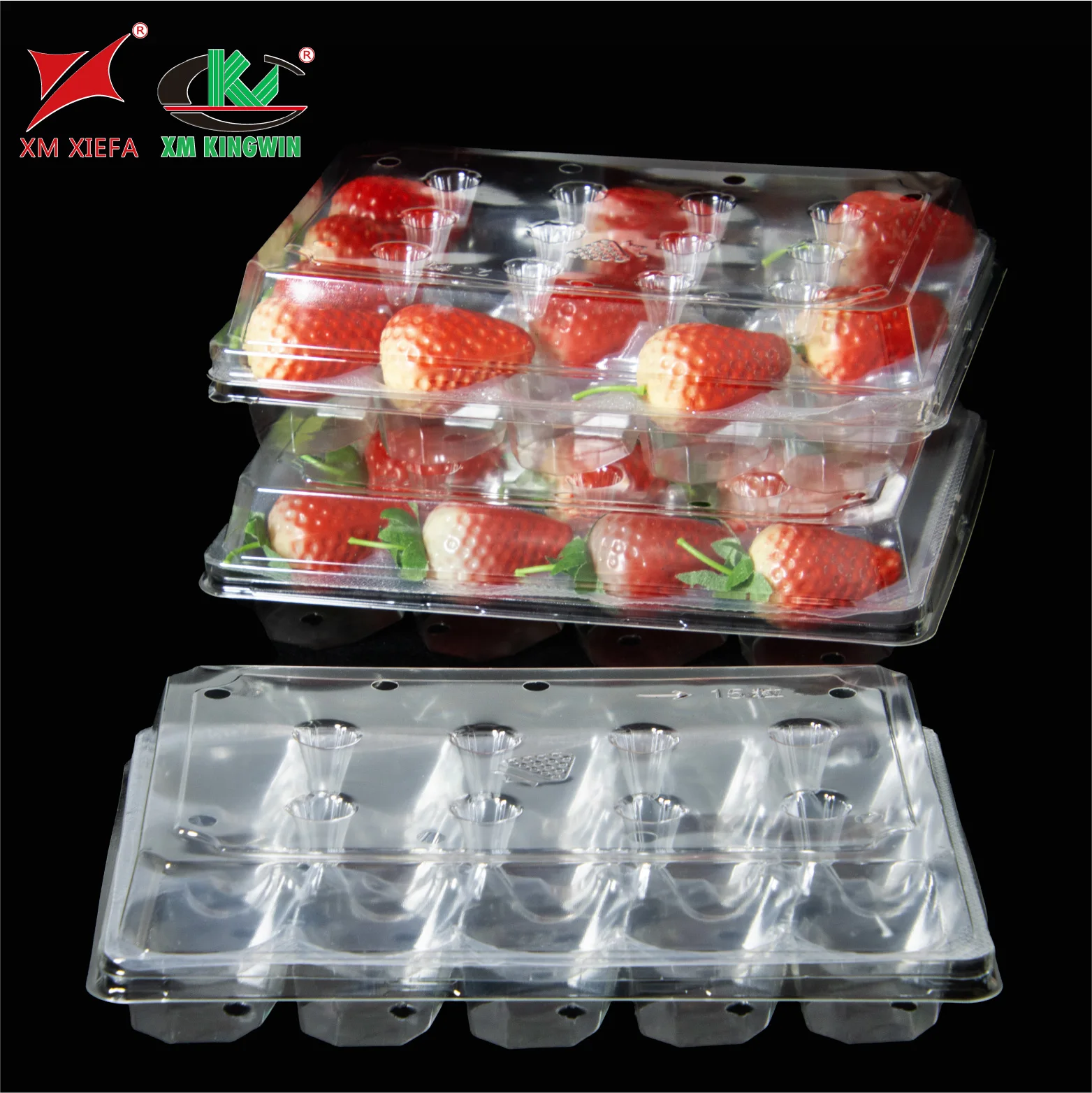 RPET Grape Strawberry Boxes Food Grade Recyclable Disposable Fruit Food Packaging Fruit Clamshells Plastic Box Blister Box