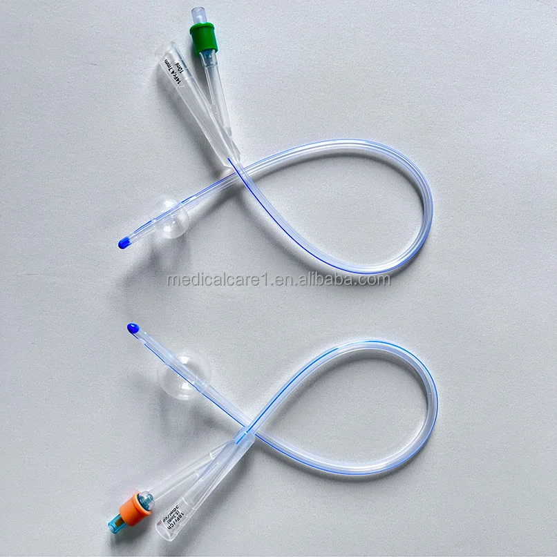 100% silicone foley catheter 3 way Urethral or Suprapubic Use Integral Balloon