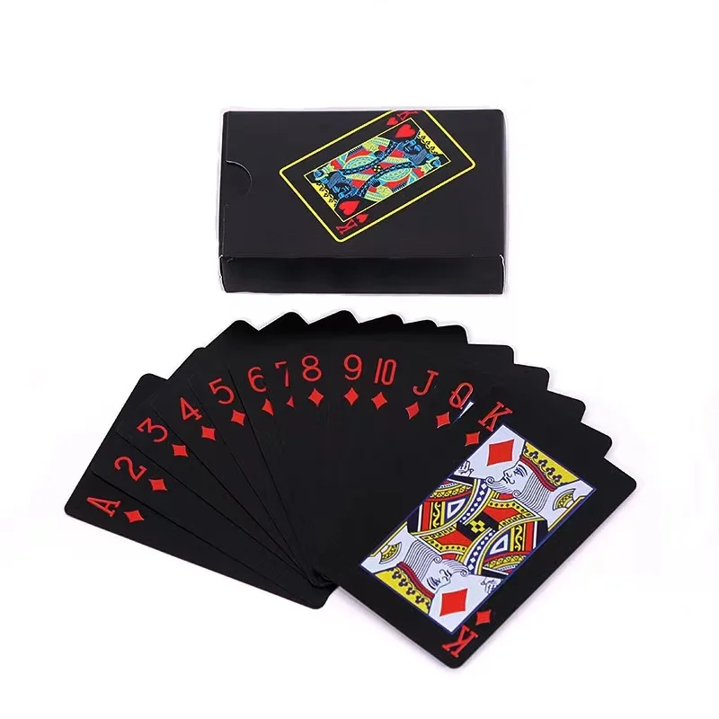 Printable Logo Matte Board Game Card PVC Poker Cards Waterproof Black Playing Card