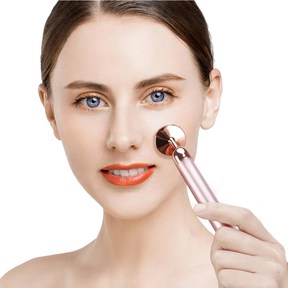 5-In-1 Electric Face Massager Set 3D V Lifting Roller + Rose Quartz Facial Massager Roller