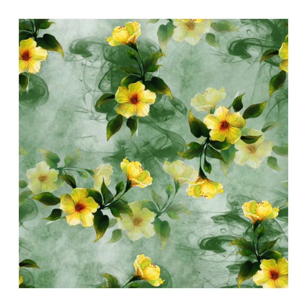 polyester 75D moss crepe 115GSM custom digital supplier purple flowers printing for girl lady women t shirt night dress fabric